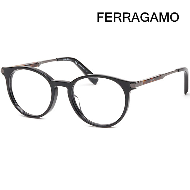 페라가모 안경테 SF2802 001 블랙 동그란 뿔테 명품