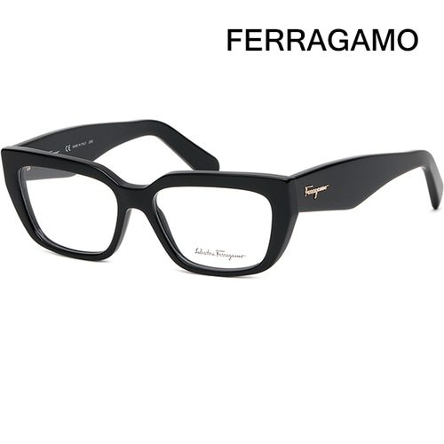 페라가모 안경테 SF2905 001 명품 오발 뿔테 두꺼운 블랙